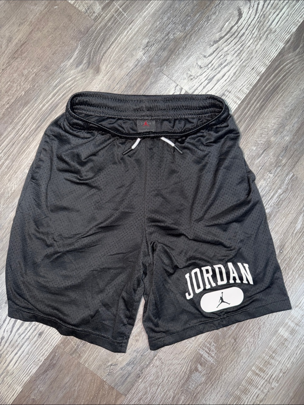 Jordan Black Athletic Basketball Shorts with White Logo